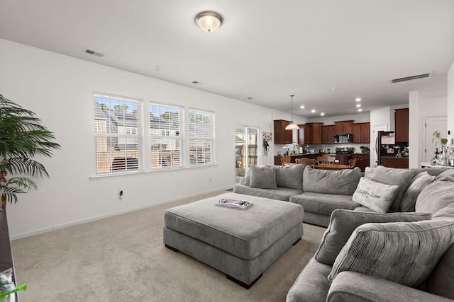 view of carpeted living room