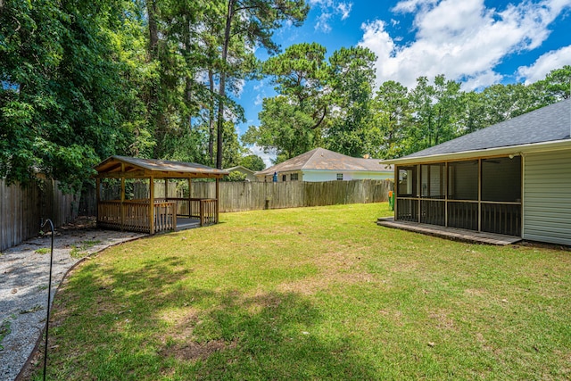687 Ponderosa Dr, Charleston, SC 29414 - fenced backyard with a sunroom and a gazebo