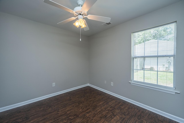 687 Ponderosa Dr, Charleston, SC 29414 - unfurnished room with dark wood-style flooring, plenty of natural light, and ceiling fan