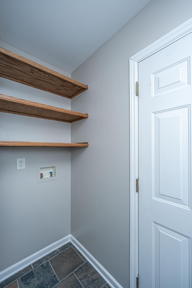687 Ponderosa Dr, Charleston, SC 29414 - washroom with hookup for a washing machine and dark stone finish floors
