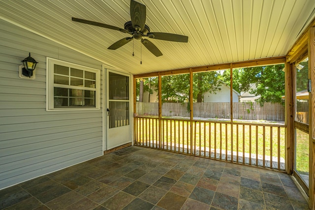 687 Ponderosa Dr, Charleston, SC 29414 - unfurnished sunroom with a ceiling fan