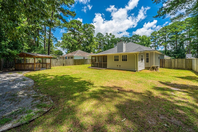 687 Ponderosa Dr, Charleston, SC 29414 - fenced backyard featuring a gazebo and a sunroom