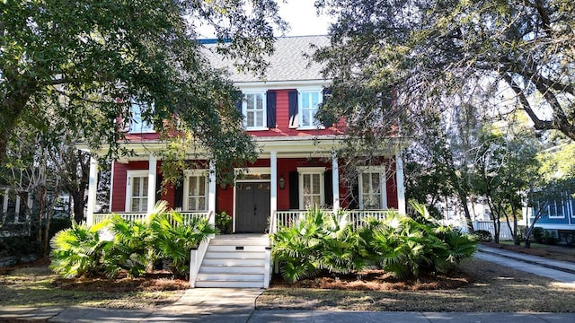 view of front of house with covered porch