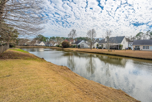 property view of water with a residential view