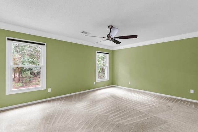 320 Compton Xing, Summerville, SC 29485 - spare room featuring crown molding, ceiling fan, baseboards, and carpet floors