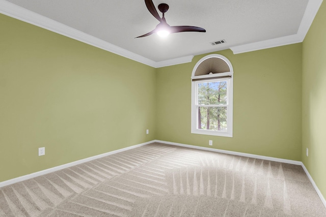 320 Compton Xing, Summerville, SC 29485 - carpeted empty room featuring crown molding, baseboards, and ceiling fan