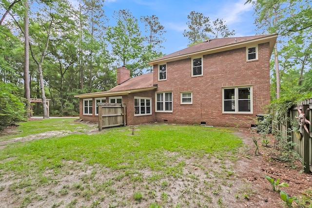 320 Compton Xing, Summerville, SC 29485 - back of house featuring crawl space, a chimney, and brick siding