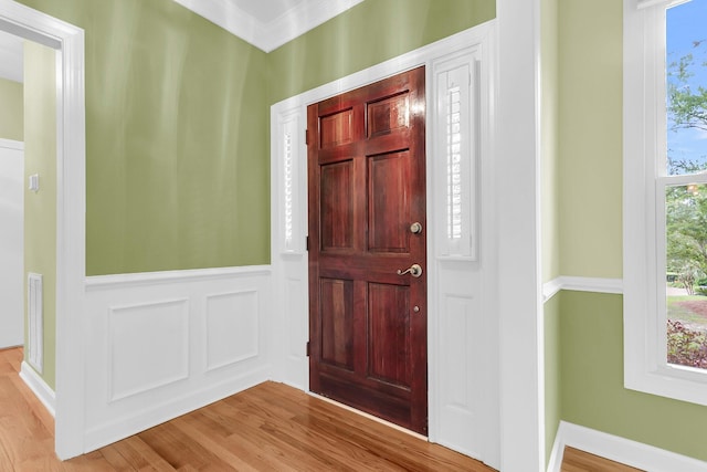 320 Compton Xing, Summerville, SC 29485 - foyer featuring wood finished floors and wainscoting
