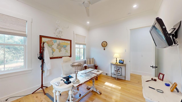 2312 Rushland Landing Rd, Johns Island, SC 29455 - office space featuring light wood-style flooring, baseboards, and recessed lighting