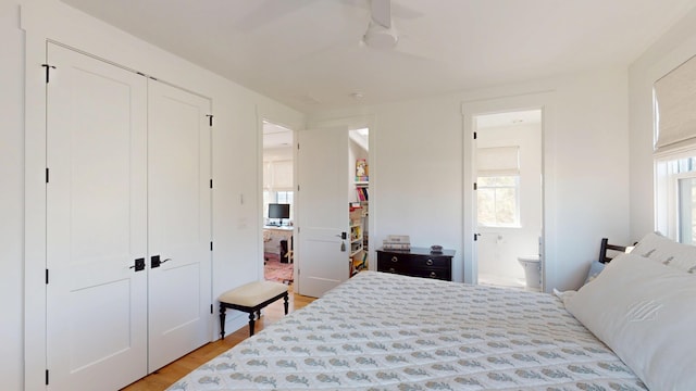2312 Rushland Landing Rd, Johns Island, SC 29455 - bedroom with light wood-style floors, ensuite bathroom, and a closet