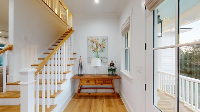 2312 Rushland Landing Rd, Johns Island, SC 29455 - staircase with wood finished floors and baseboards