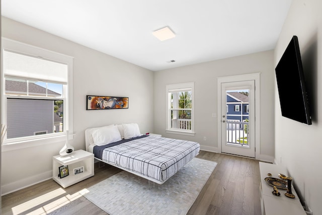 1234 Captain Rivers Dr, Charleston, SC 29412 - bedroom featuring wood finished floors, access to exterior, and baseboards