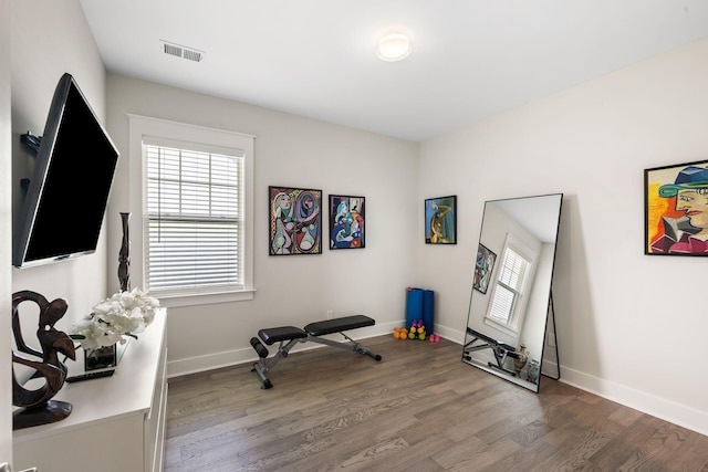 1234 Captain Rivers Dr, Charleston, SC 29412 - exercise area featuring wood finished floors and baseboards