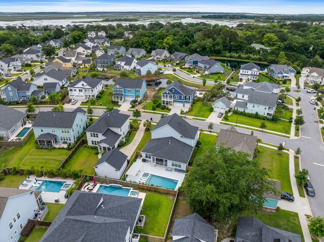 1234 Captain Rivers Dr, Charleston, SC 29412 - aerial perspective of suburban area with a pool area