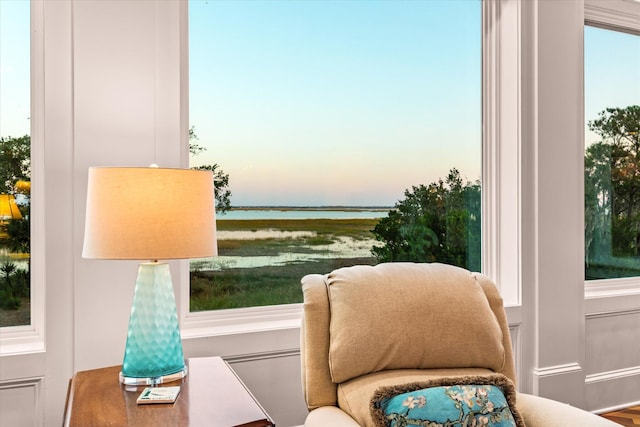 balcony with a water view