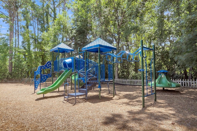 community play area with fence