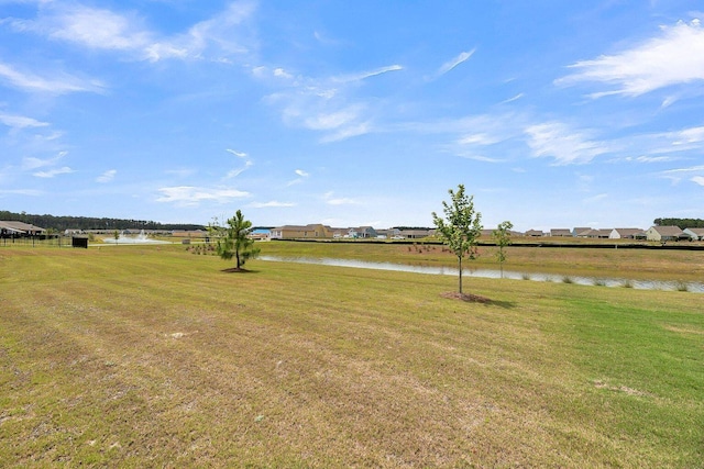 view of yard featuring a water view