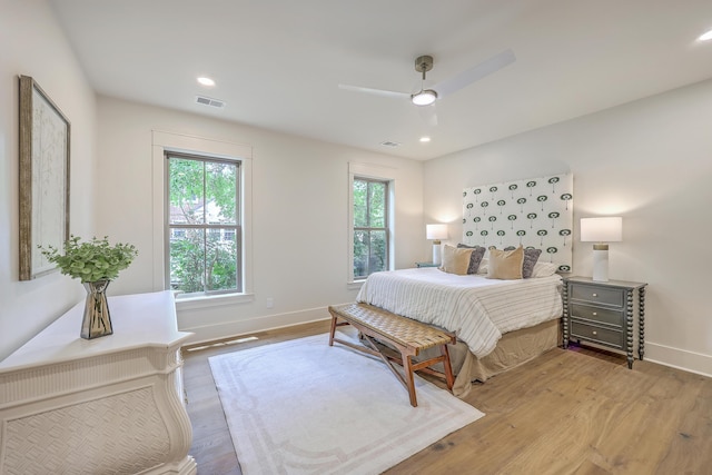 974 Cliffwood Dr, Mount Pleasant, SC 29464 - bedroom featuring wood finished floors, baseboards, a ceiling fan, and recessed lighting