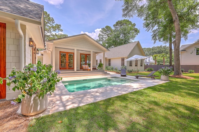 974 Cliffwood Dr, Mount Pleasant, SC 29464 - view of swimming pool featuring french doors, an exterior structure, a patio, and an outdoor structure