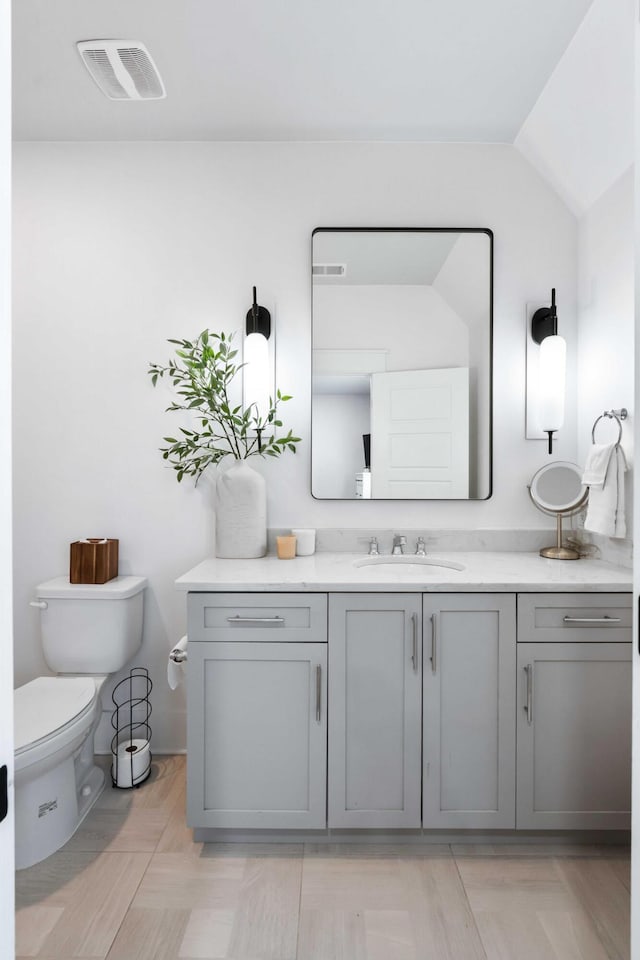 bathroom with toilet and vanity