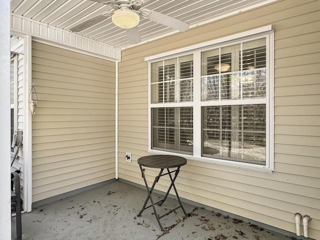 view of patio with a ceiling fan