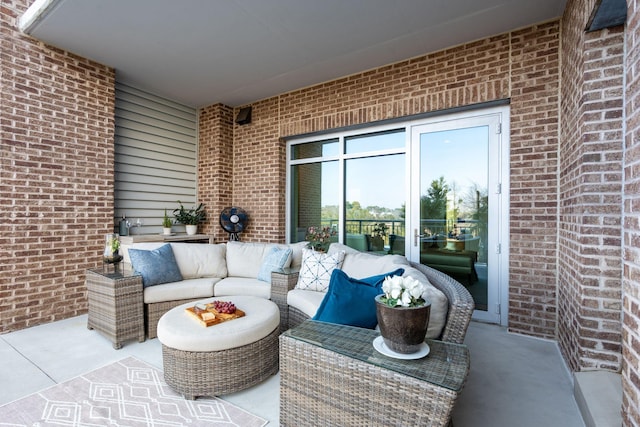 view of patio with an outdoor living space