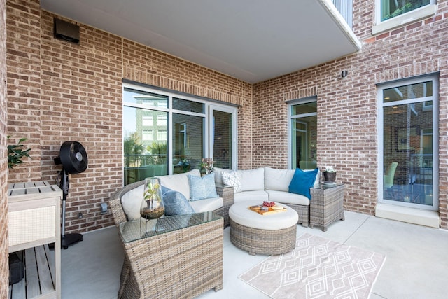 view of patio / terrace with an outdoor living space