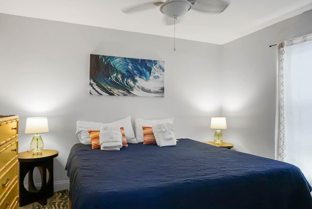 bedroom featuring a ceiling fan