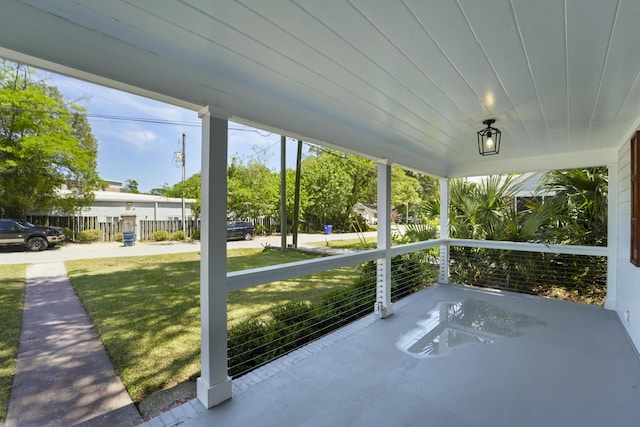 view of unfurnished sunroom