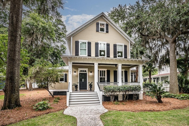 view of front of property with a porch