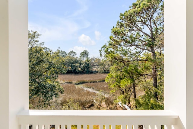 balcony featuring a rural view