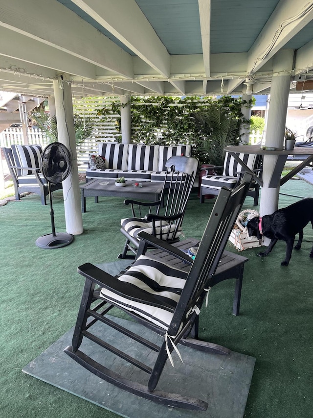 exterior space with carpet