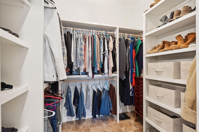 view of walk in closet