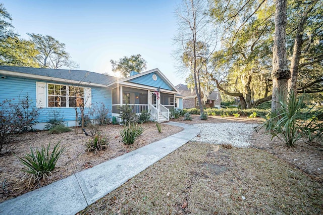 view of front of property with a porch