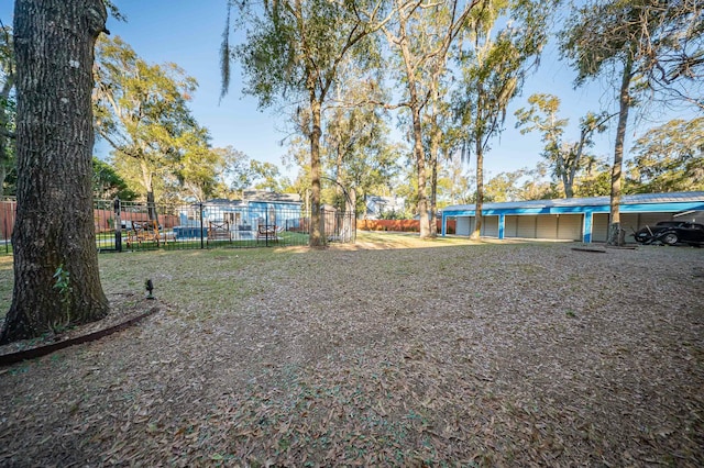 view of yard featuring fence