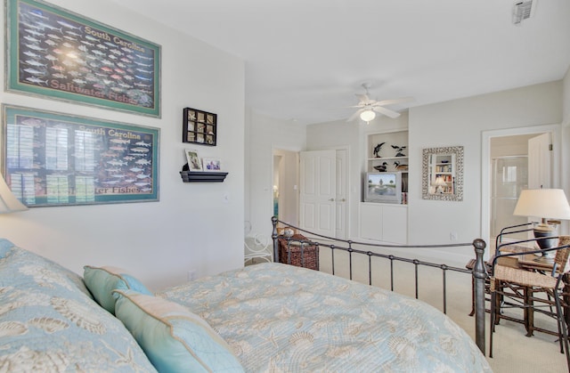 1647 Marsh Harbor Ln, Mount Pleasant, SC 29464 - carpeted bedroom with ceiling fan and a closet