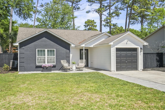 1366 W Point Dr, Mount Pleasant, SC 29466 - view of front of property with an attached garage, concrete driveway, roof with shingles, and central AC