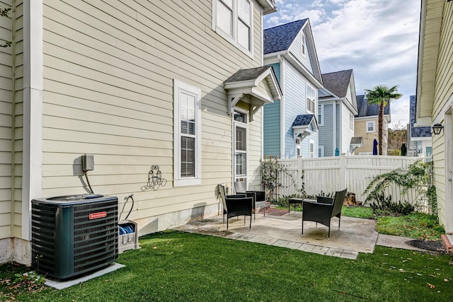 view of patio / terrace featuring central AC unit