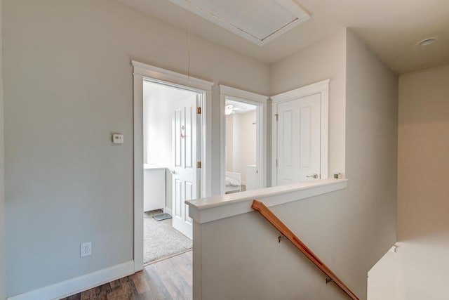 hallway featuring hardwood / wood-style floors