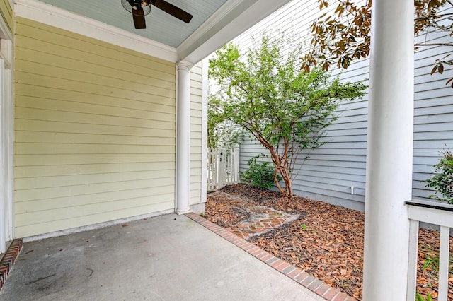 view of patio / terrace with ceiling fan