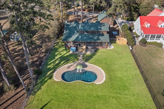 3550 Princess Pond Rd, Summerton, SC 29148 - aerial view of property and surrounding area featuring a pool area