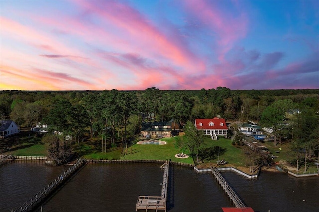 3550 Princess Pond Rd, Summerton, SC 29148 - aerial view at dusk of a water view and a forest view