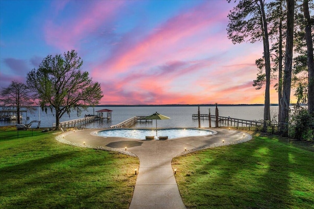 3550 Princess Pond Rd, Summerton, SC 29148 - dock with a lawn and a water view