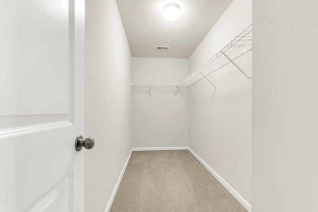 walk in closet featuring carpet