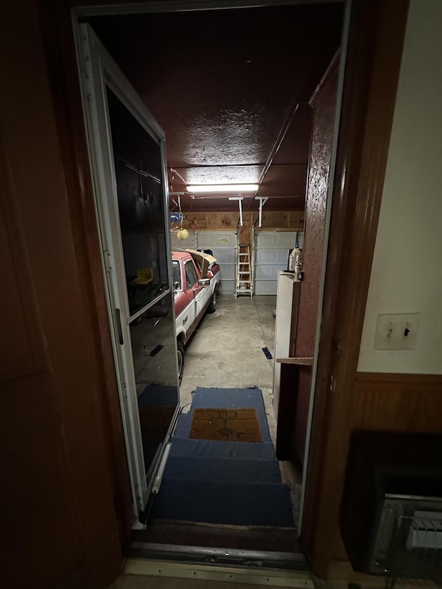 7819 Bells Hwy, Ruffin, SC 29475 - hallway featuring a wainscoted wall and wood walls