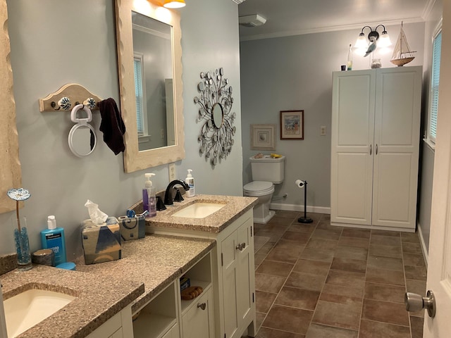 306 Park St, Saint George, SC 29477 - full bath featuring vanity, crown molding, and tile patterned flooring