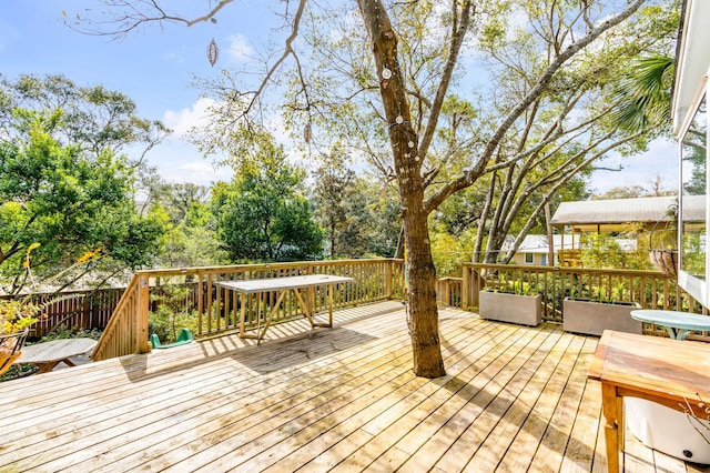 view of wooden deck