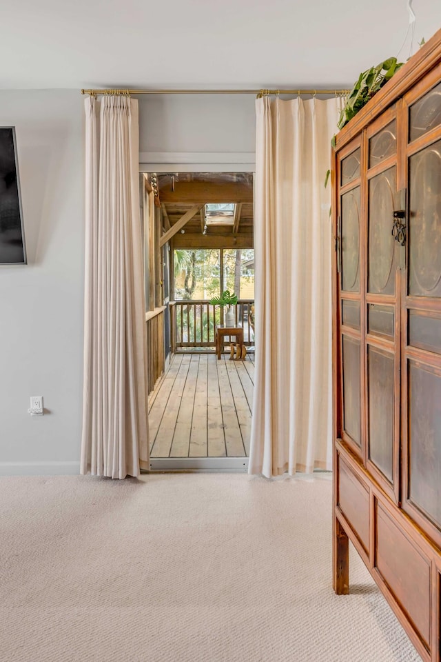 entryway featuring carpet floors