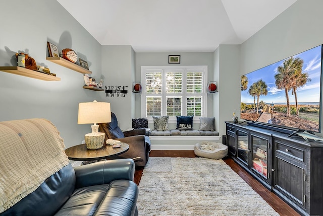 1033 Tuckers Rd, Pawleys Island, SC 29585 - living room featuring dark wood-style flooring