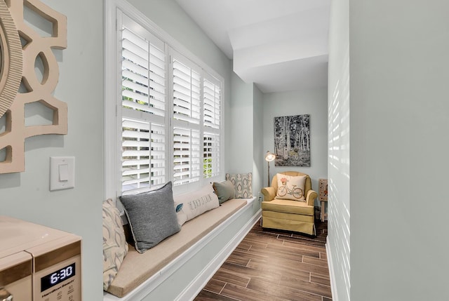 1033 Tuckers Rd, Pawleys Island, SC 29585 - sitting room featuring baseboards and dark wood-style floors